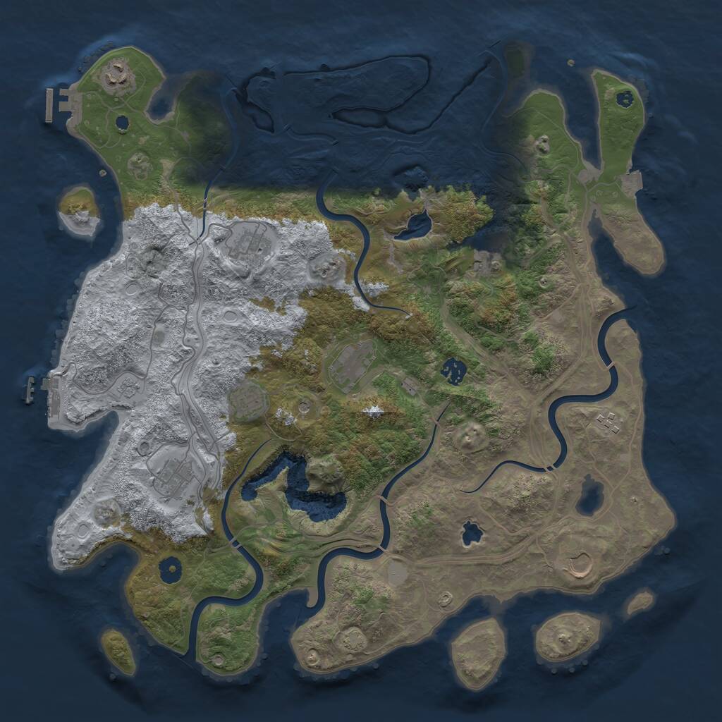 Rust Map: Procedural Map, Size: 4300, Seed: 59785789, 15 Monuments