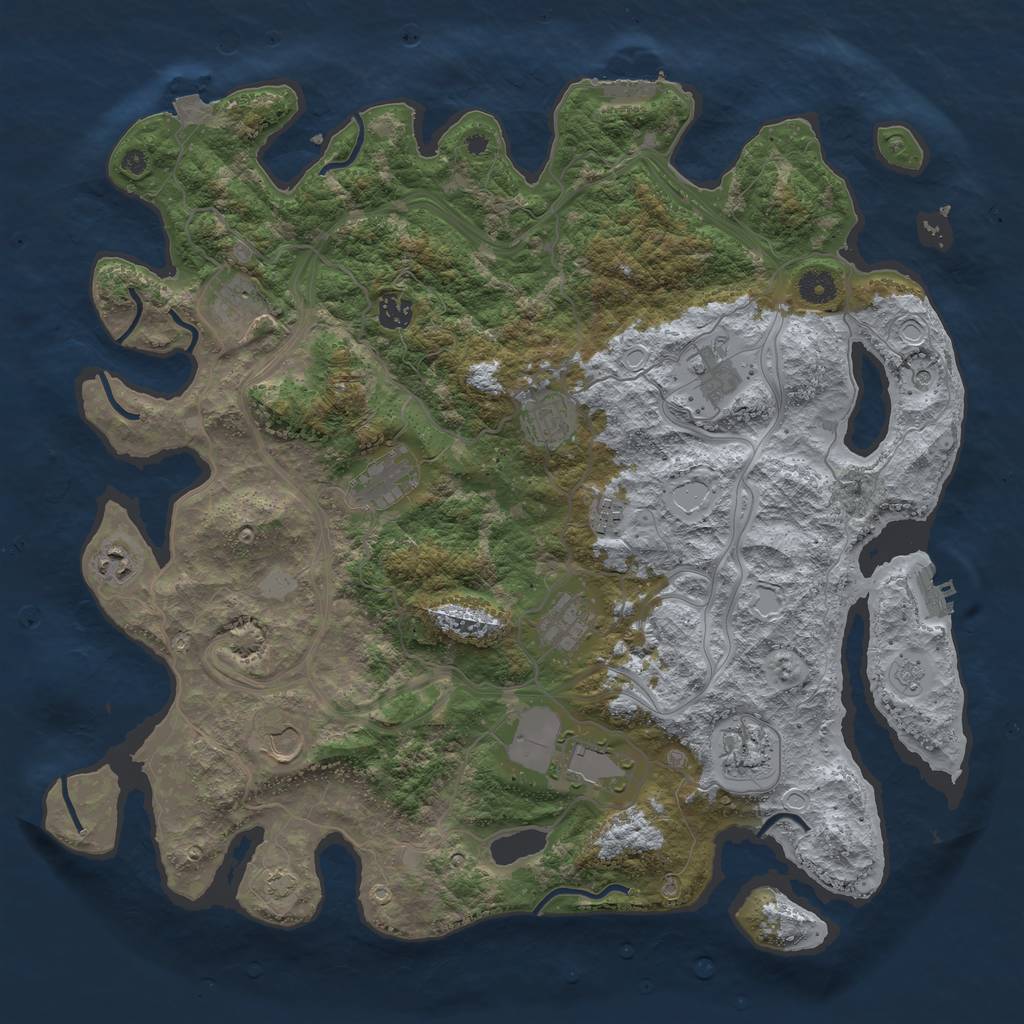 Rust Map: Procedural Map, Size: 4300, Seed: 22134675, 19 Monuments