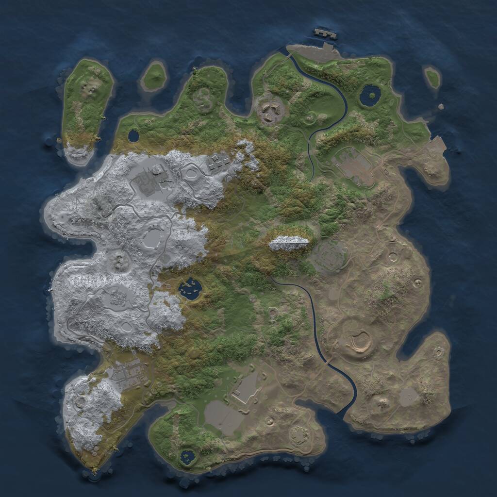 Rust Map: Procedural Map, Size: 3500, Seed: 1715237, 14 Monuments
