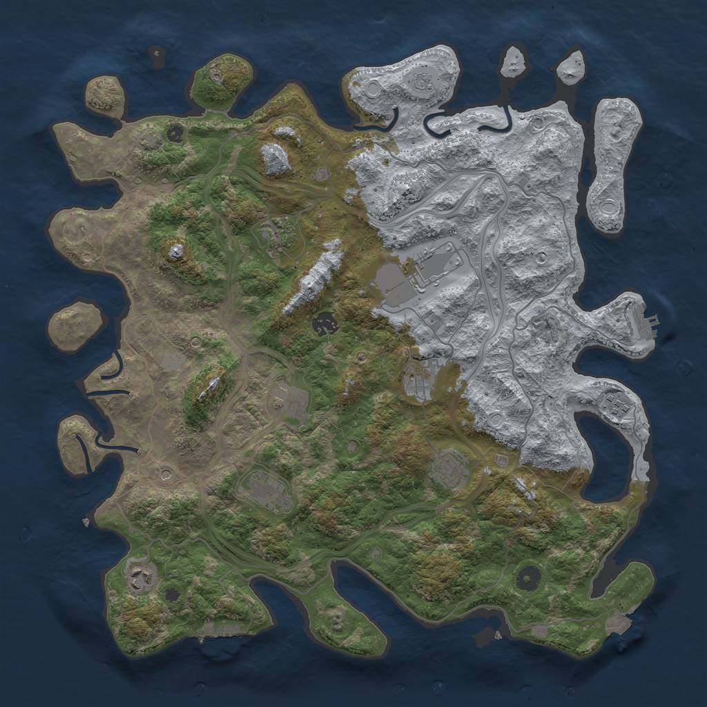 Rust Map: Procedural Map, Size: 4300, Seed: 49172001, 17 Monuments