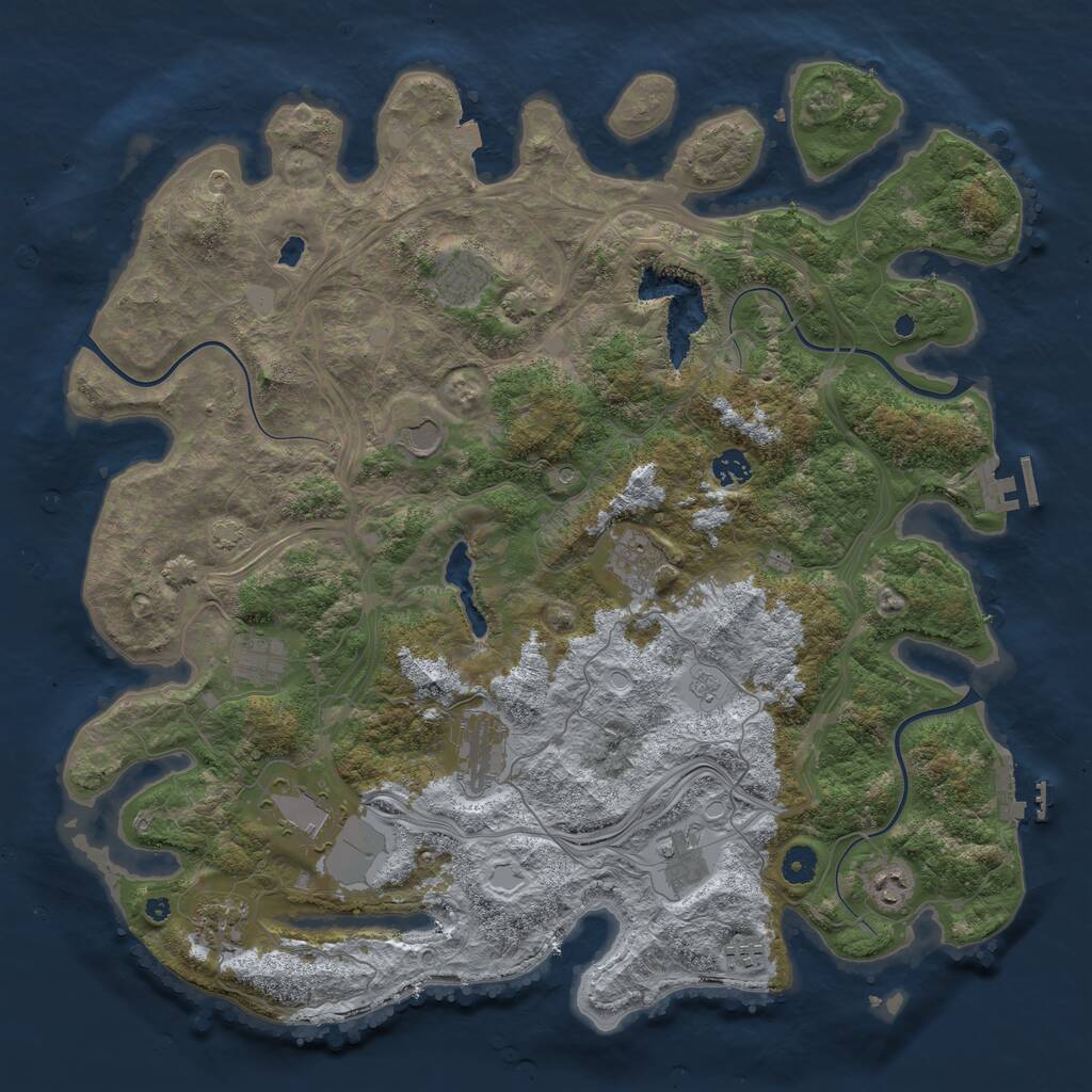 Rust Map: Procedural Map, Size: 4400, Seed: 21734841, 17 Monuments