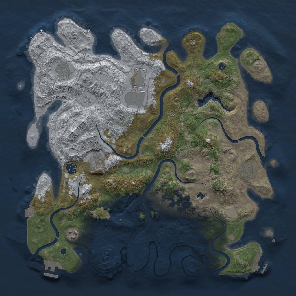 Rust Map: Procedural Map, Size: 4100, Seed: 95338435, 14 Monuments