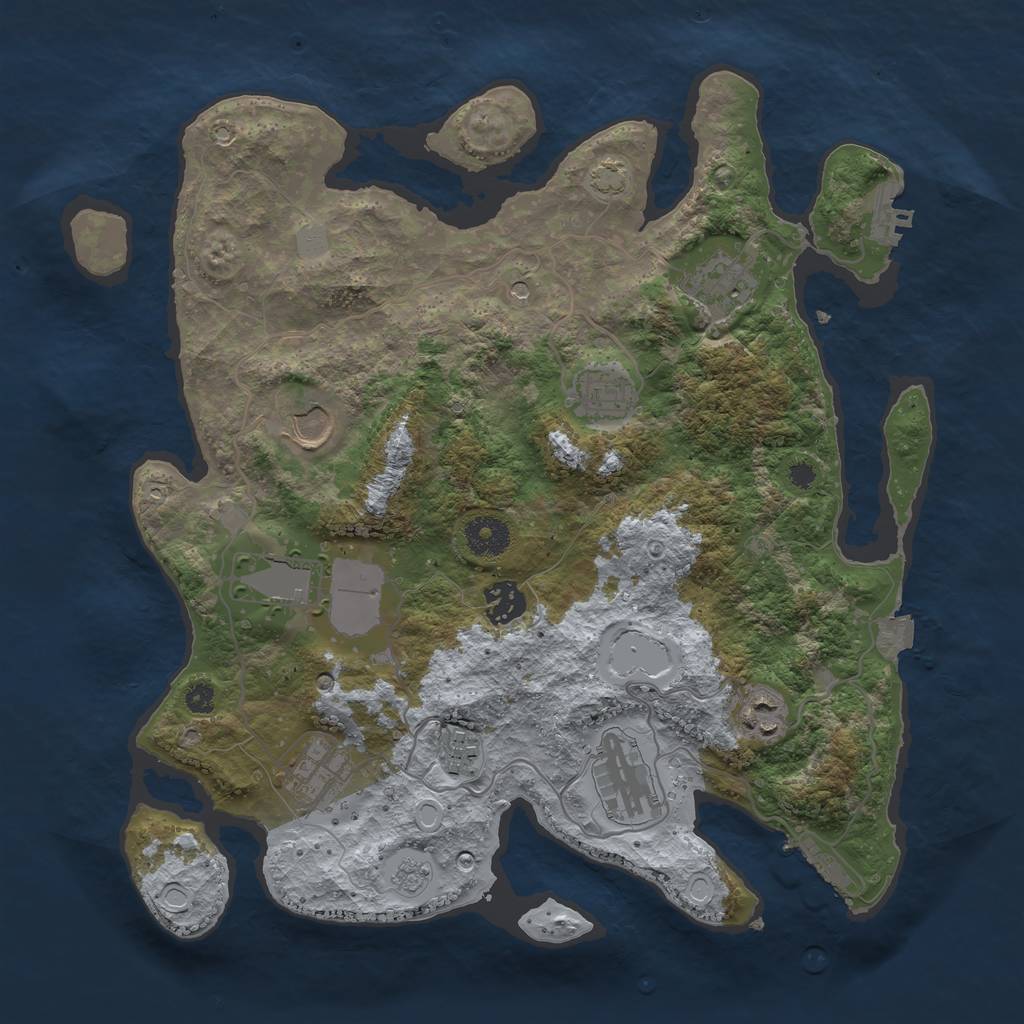 Rust Map: Procedural Map, Size: 3550, Seed: 72056612, 17 Monuments