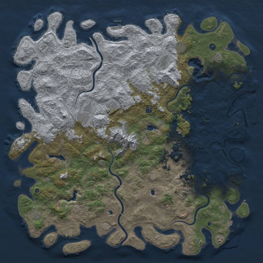 Rust Map: Procedural Map, Size: 6000, Seed: 1213141516, 17 Monuments