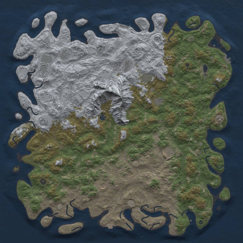 Rust Map: Procedural Map, Size: 6000, Seed: 1213141516, 19 Monuments