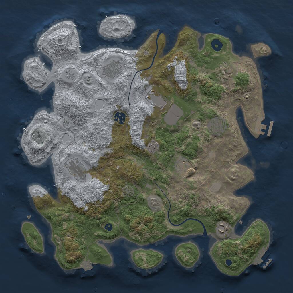 Rust Map: Procedural Map, Size: 3800, Seed: 4302361, 15 Monuments