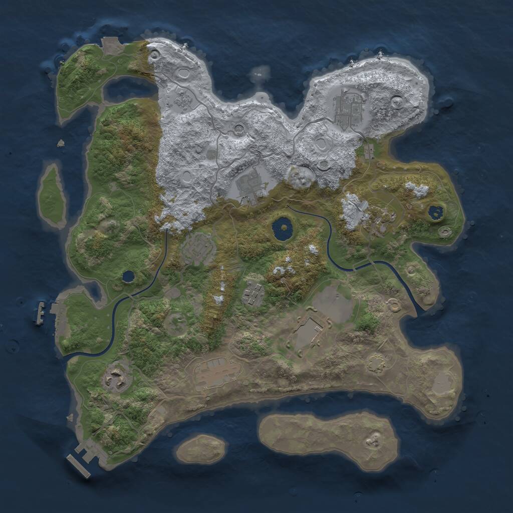 Rust Map: Procedural Map, Size: 3500, Seed: 90861026, 14 Monuments