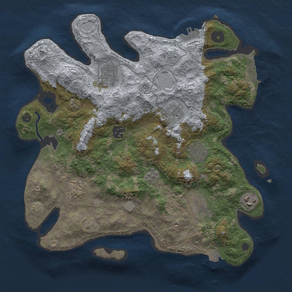 Rust Map: Procedural Map, Size: 3400, Seed: 87529497, 16 Monuments