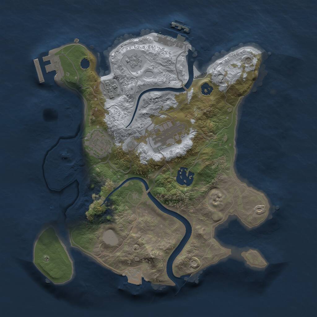 Rust Map: Procedural Map, Size: 2650, Seed: 5, 8 Monuments