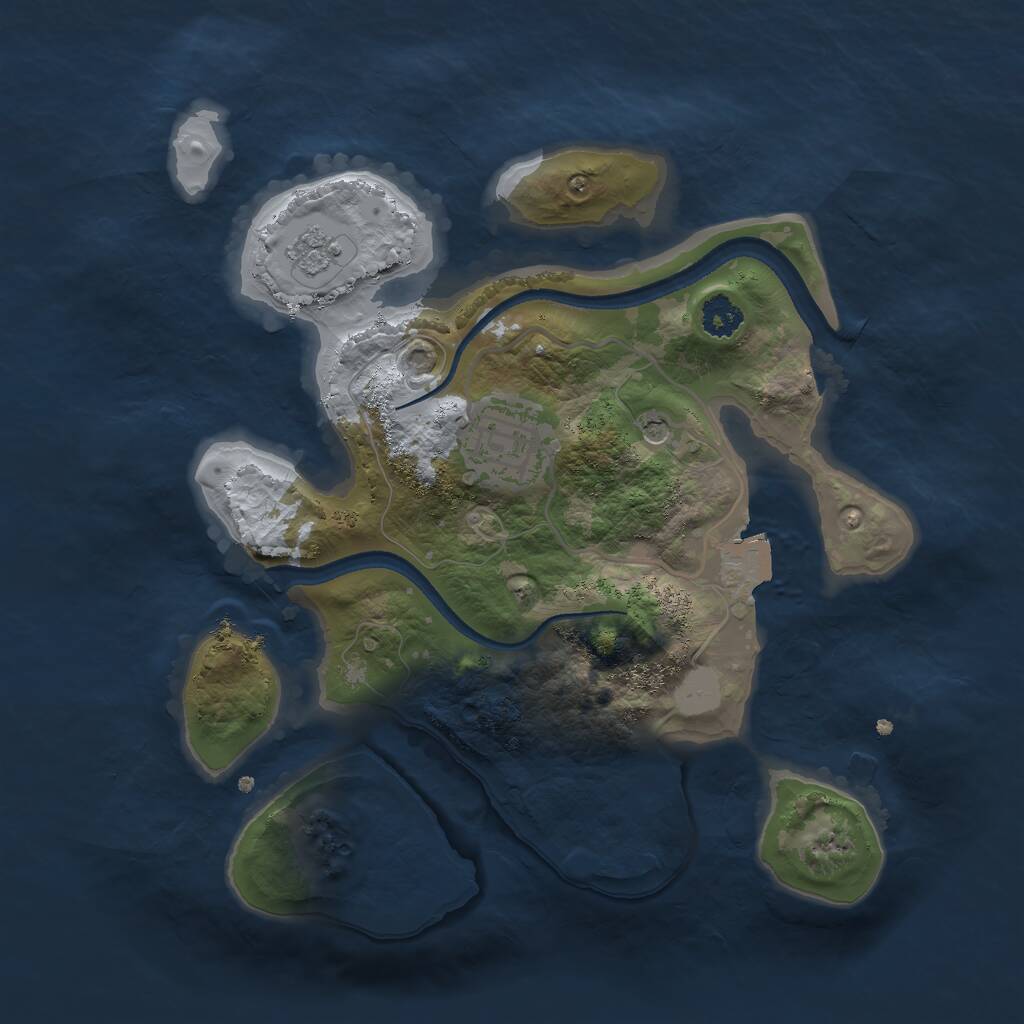 Rust Map: Procedural Map, Size: 2500, Seed: 297970516, 4 Monuments