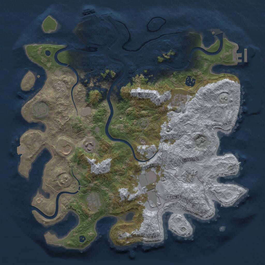 Rust Map: Procedural Map, Size: 3900, Seed: 82655321, 15 Monuments