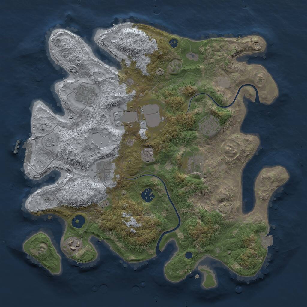 Rust Map: Procedural Map, Size: 3500, Seed: 15426456, 13 Monuments