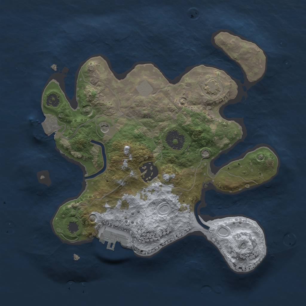 Rust Map: Procedural Map, Size: 2400, Seed: 901705363, 7 Monuments