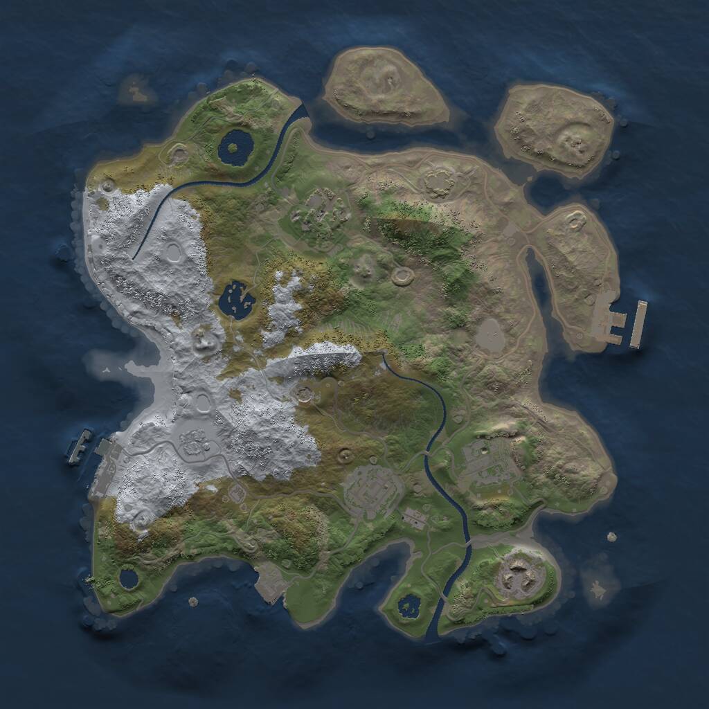 Rust Map: Procedural Map, Size: 3000, Seed: 4908673, 11 Monuments