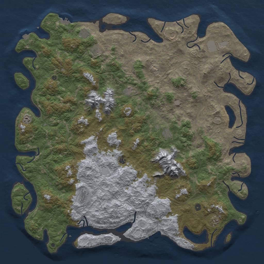 Rust Map: Procedural Map, Size: 6000, Seed: 798523480, 19 Monuments