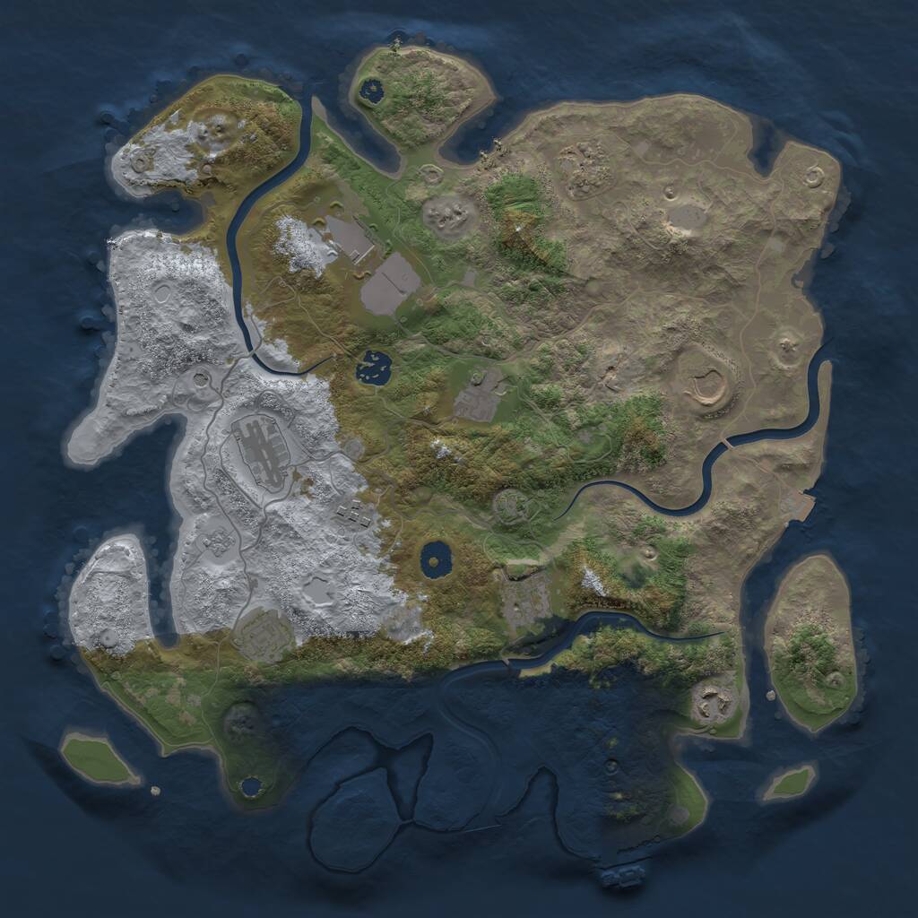 Rust Map: Procedural Map, Size: 3900, Seed: 2997156, 15 Monuments