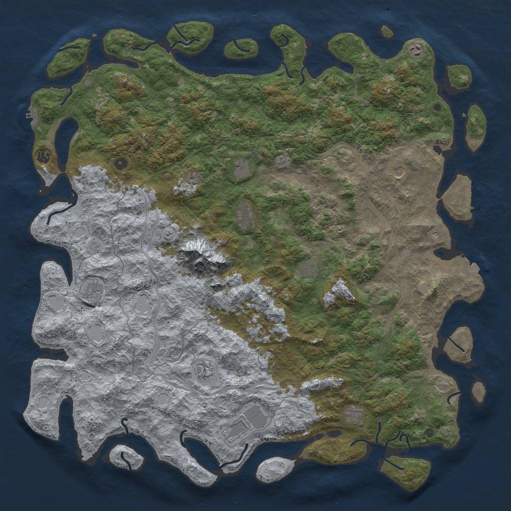 Rust Map: Procedural Map, Size: 6000, Seed: 1289494020, 19 Monuments