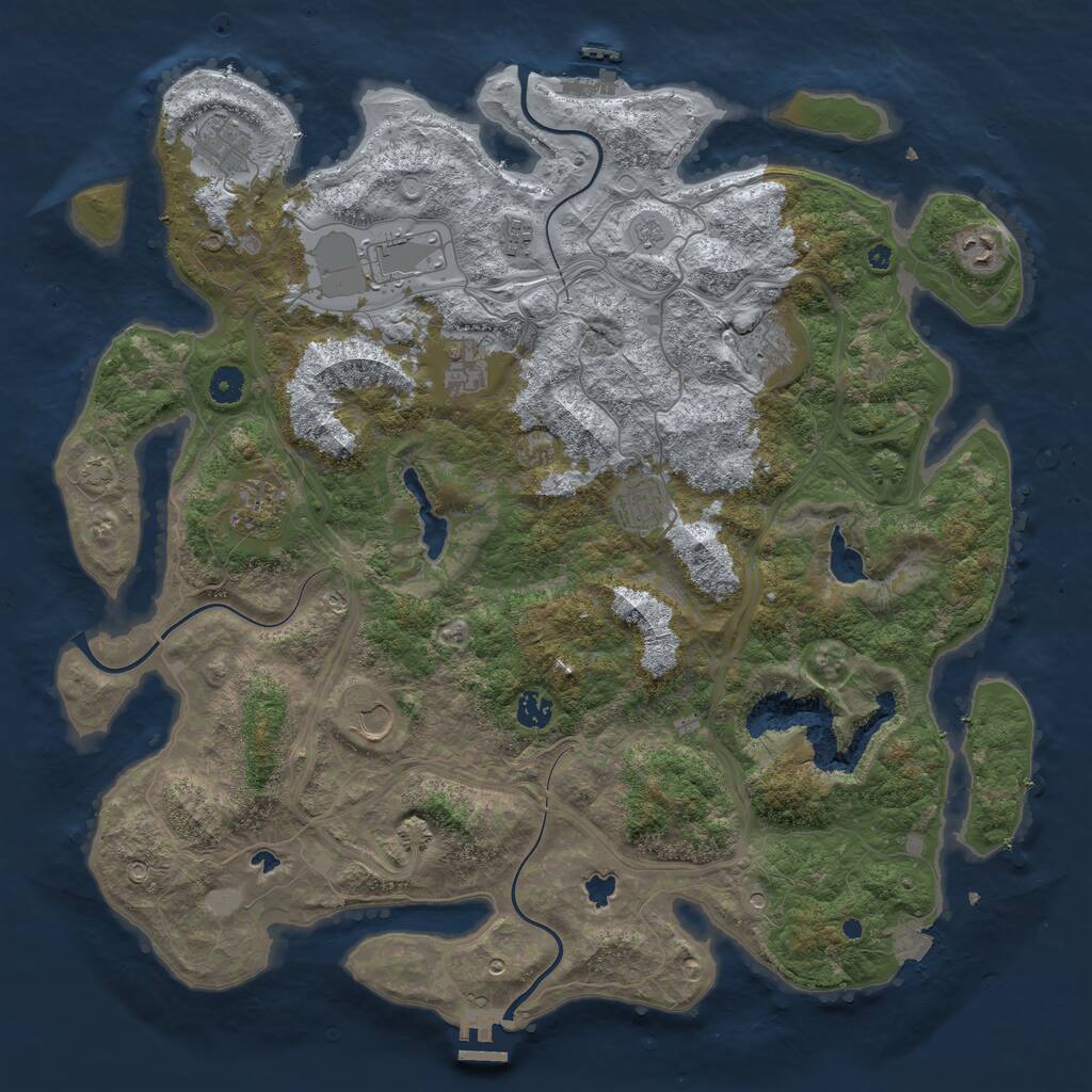 Rust Map: Procedural Map, Size: 4500, Seed: 1146778378, 16 Monuments