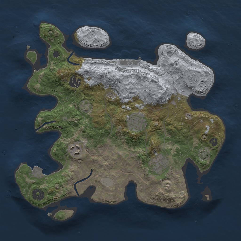Rust Map: Procedural Map, Size: 3000, Seed: 1623407, 11 Monuments