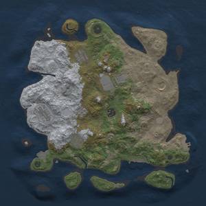 Thumbnail Rust Map: Procedural Map, Size: 3500, Seed: 632340369, 15 Monuments