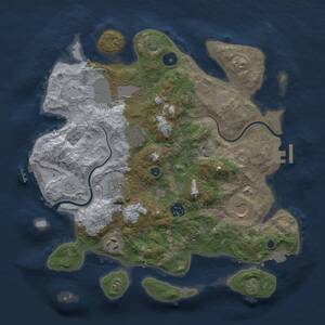 Thumbnail Rust Map: Procedural Map, Size: 3500, Seed: 632340369, 13 Monuments