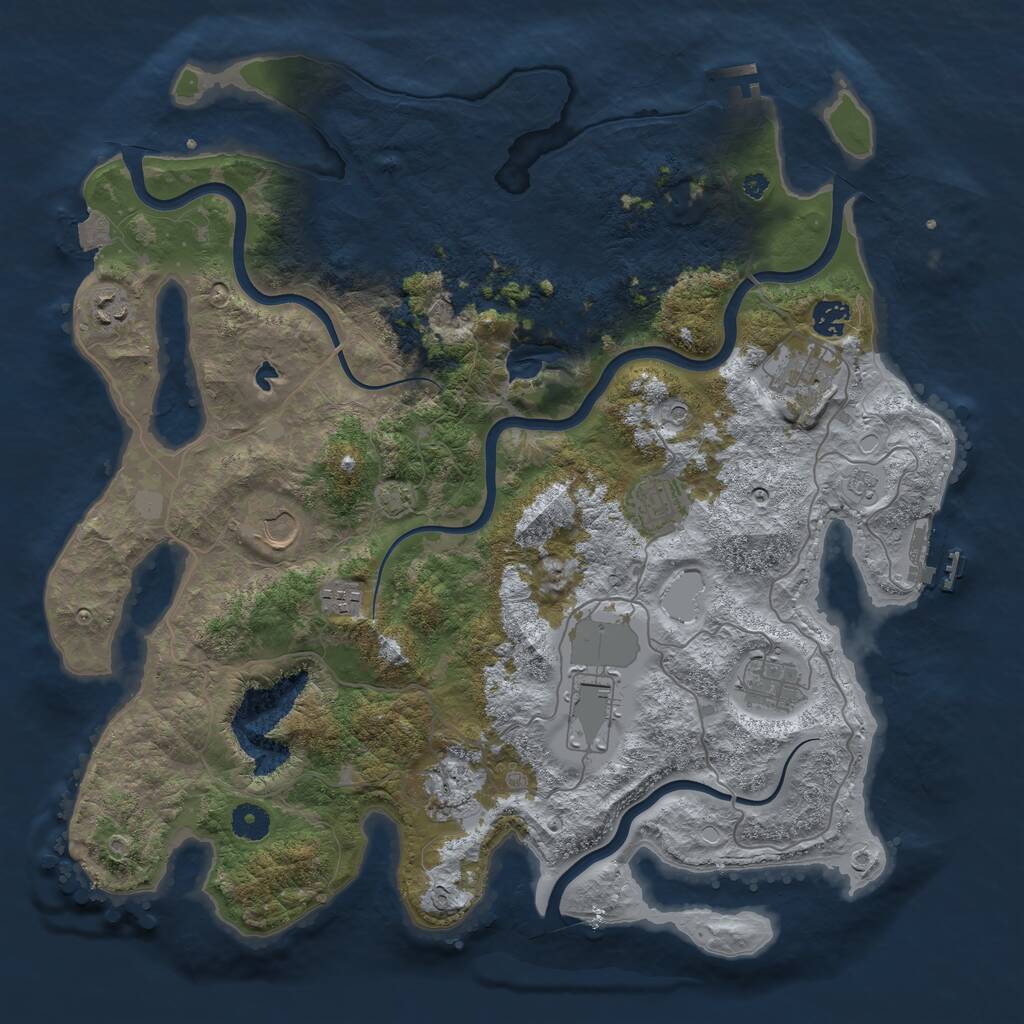 Rust Map: Procedural Map, Size: 4100, Seed: 41216315, 15 Monuments