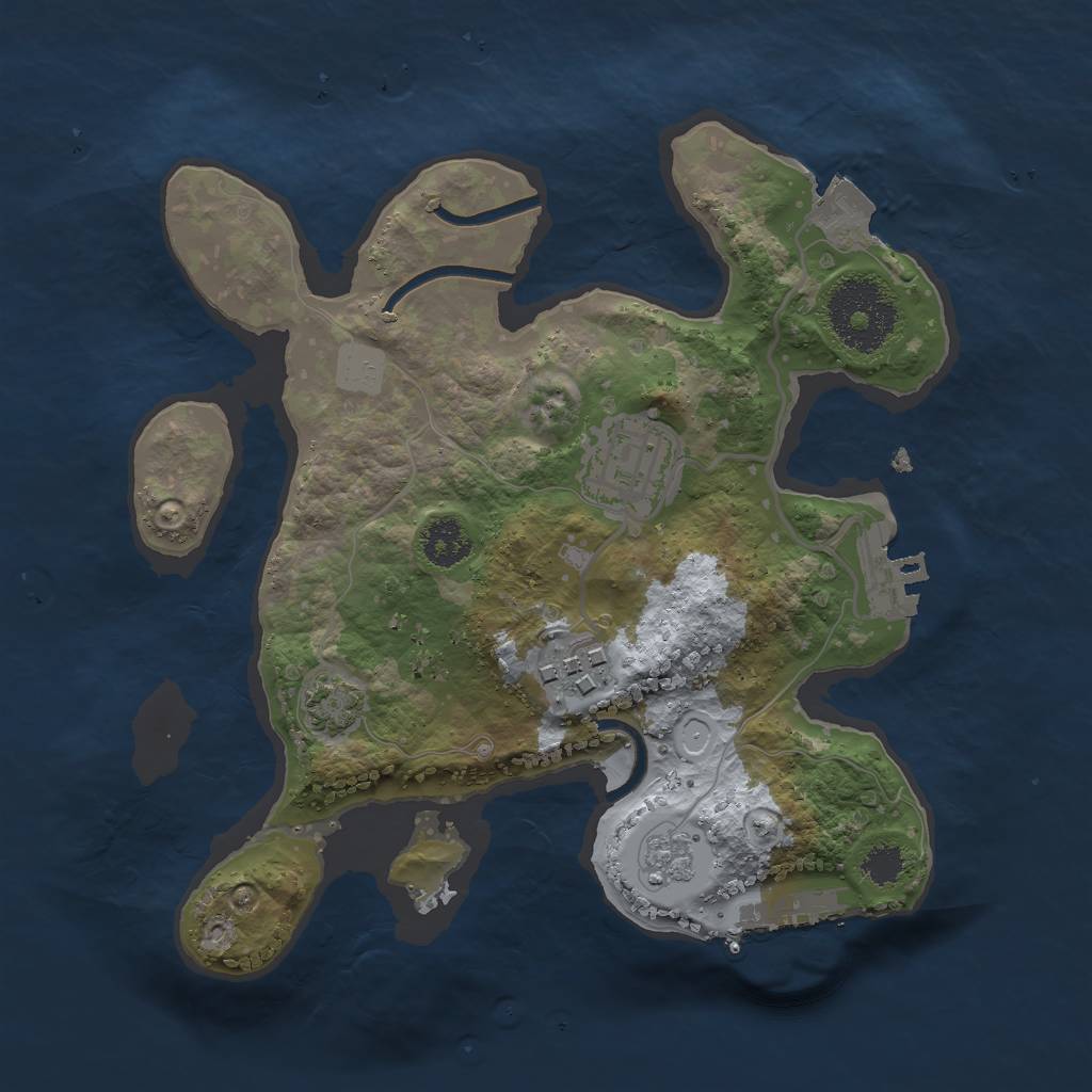 Rust Map: Procedural Map, Size: 2400, Seed: 723648966, 9 Monuments