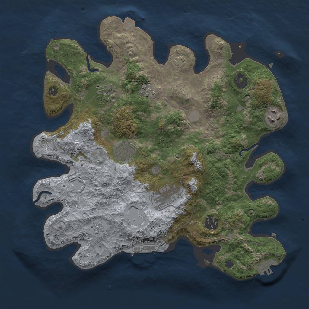 Rust Map: Procedural Map, Size: 3250, Seed: 99813, 13 Monuments