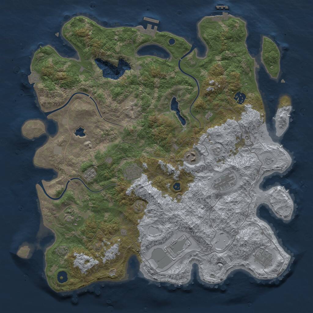 Rust Map: Procedural Map, Size: 4100, Seed: 39407353, 14 Monuments