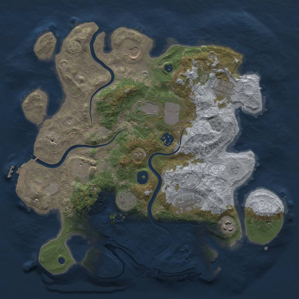 Rust Map: Procedural Map, Size: 3550, Seed: 527436, 15 Monuments