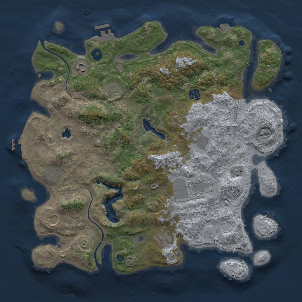 Rust Map: Procedural Map, Size: 4000, Seed: 44551561, 15 Monuments