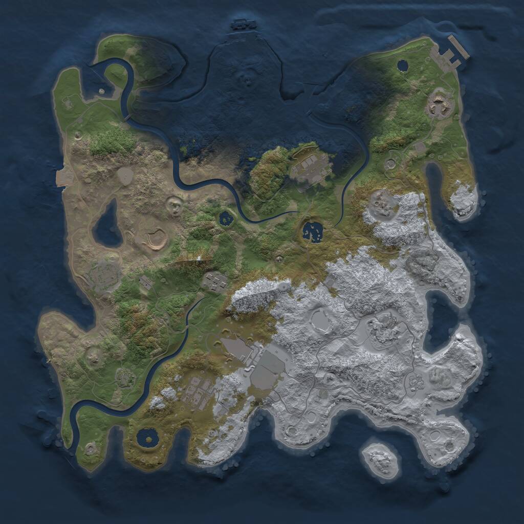 Rust Map: Procedural Map, Size: 3700, Seed: 73826192, 15 Monuments