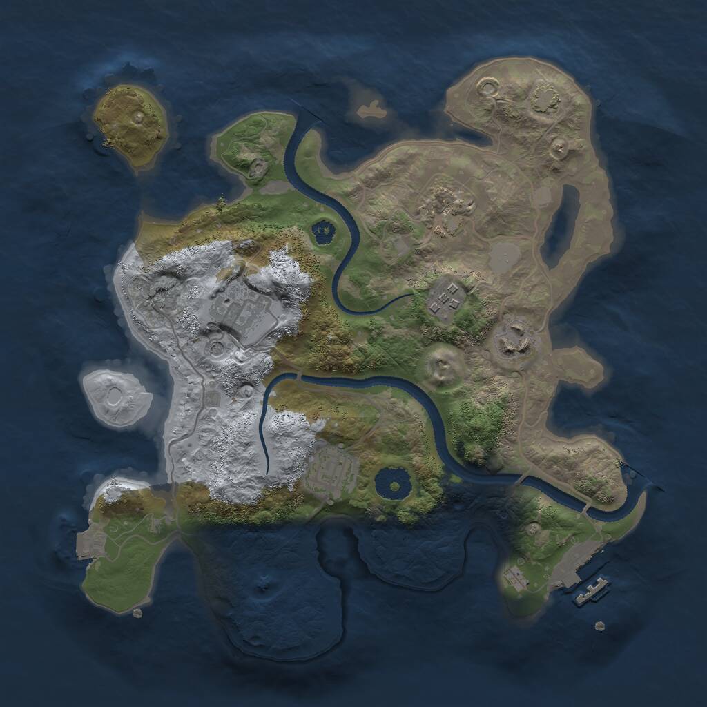 Rust Map: Procedural Map, Size: 3000, Seed: 317066913, 9 Monuments