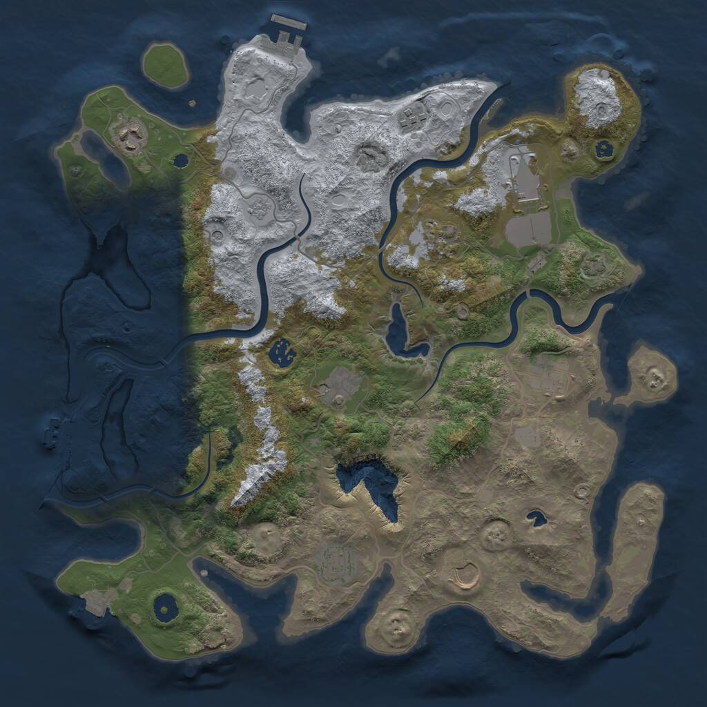 Rust Map: Procedural Map, Size: 4000, Seed: 71818024, 15 Monuments