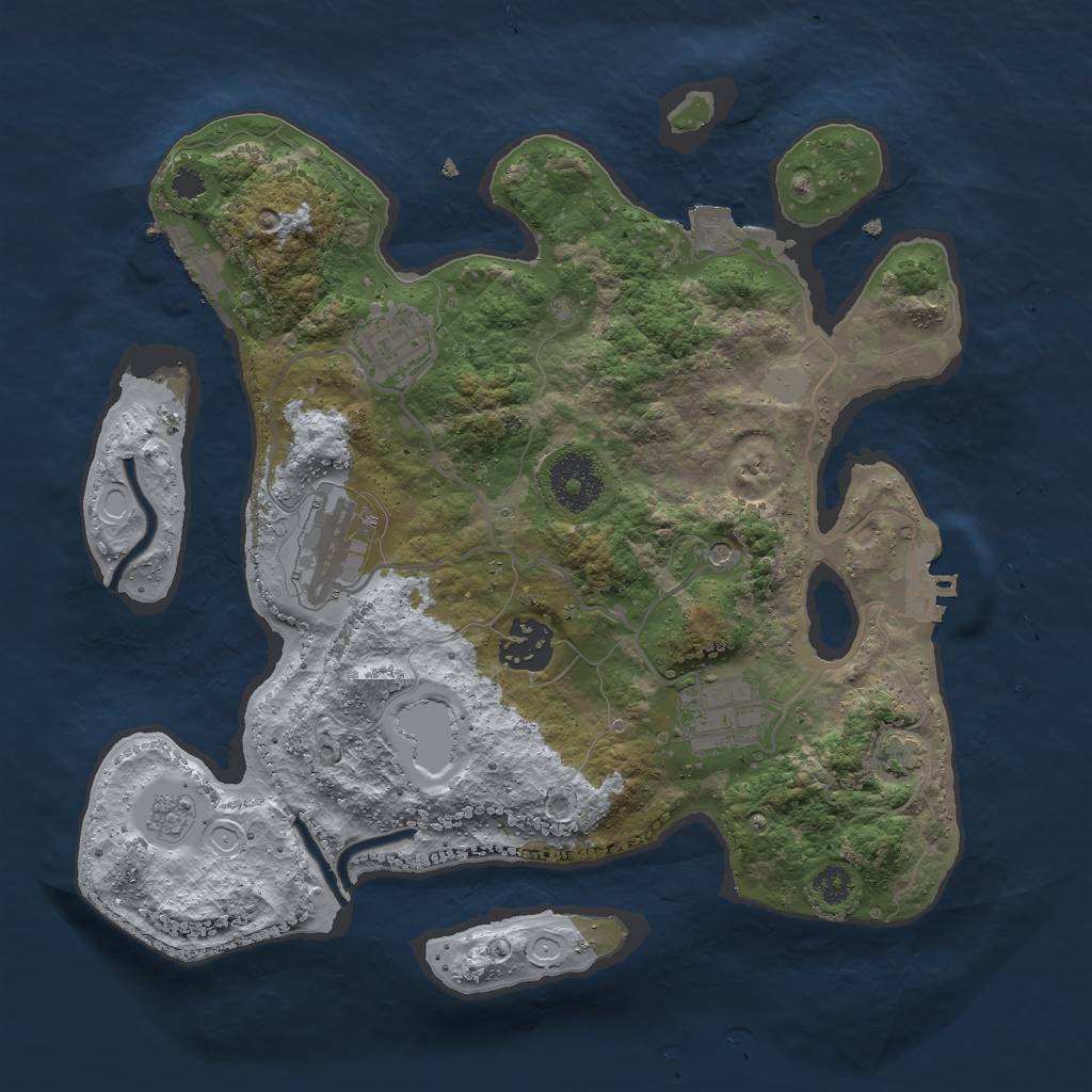 Rust Map: Procedural Map, Size: 3000, Seed: 1932123569, 12 Monuments
