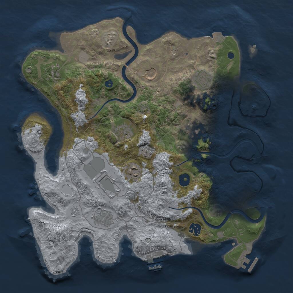 Rust Map: Procedural Map, Size: 3600, Seed: 15567975, 16 Monuments