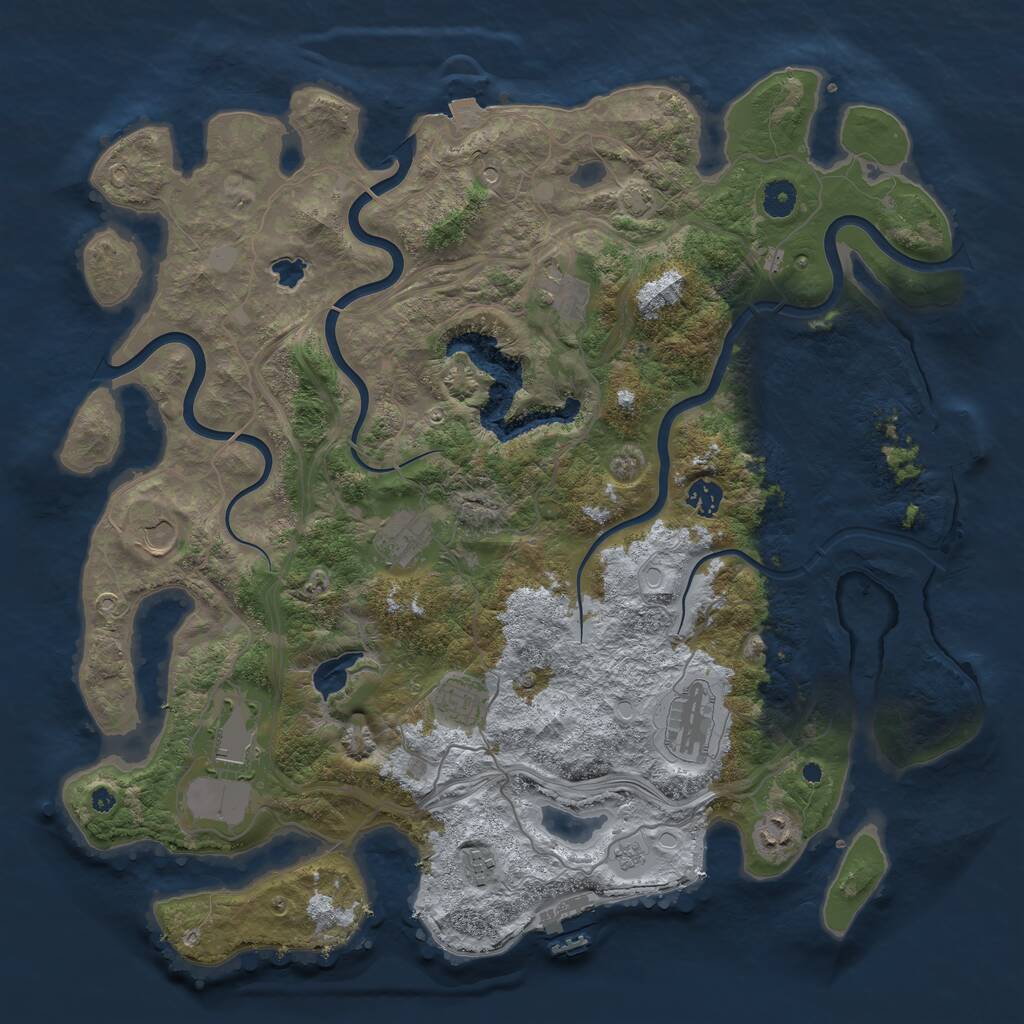 Rust Map: Procedural Map, Size: 4300, Seed: 25535542, 15 Monuments