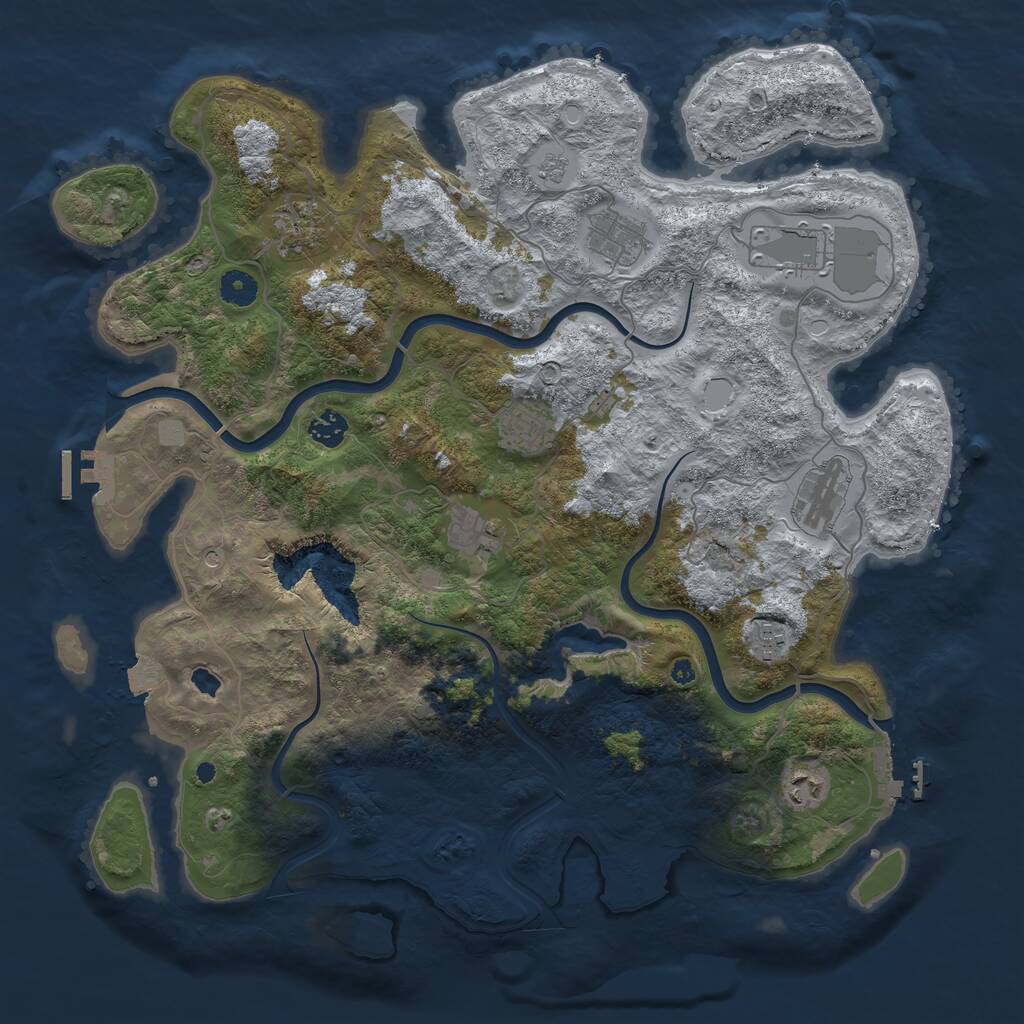 Rust Map: Procedural Map, Size: 4200, Seed: 37995378, 15 Monuments