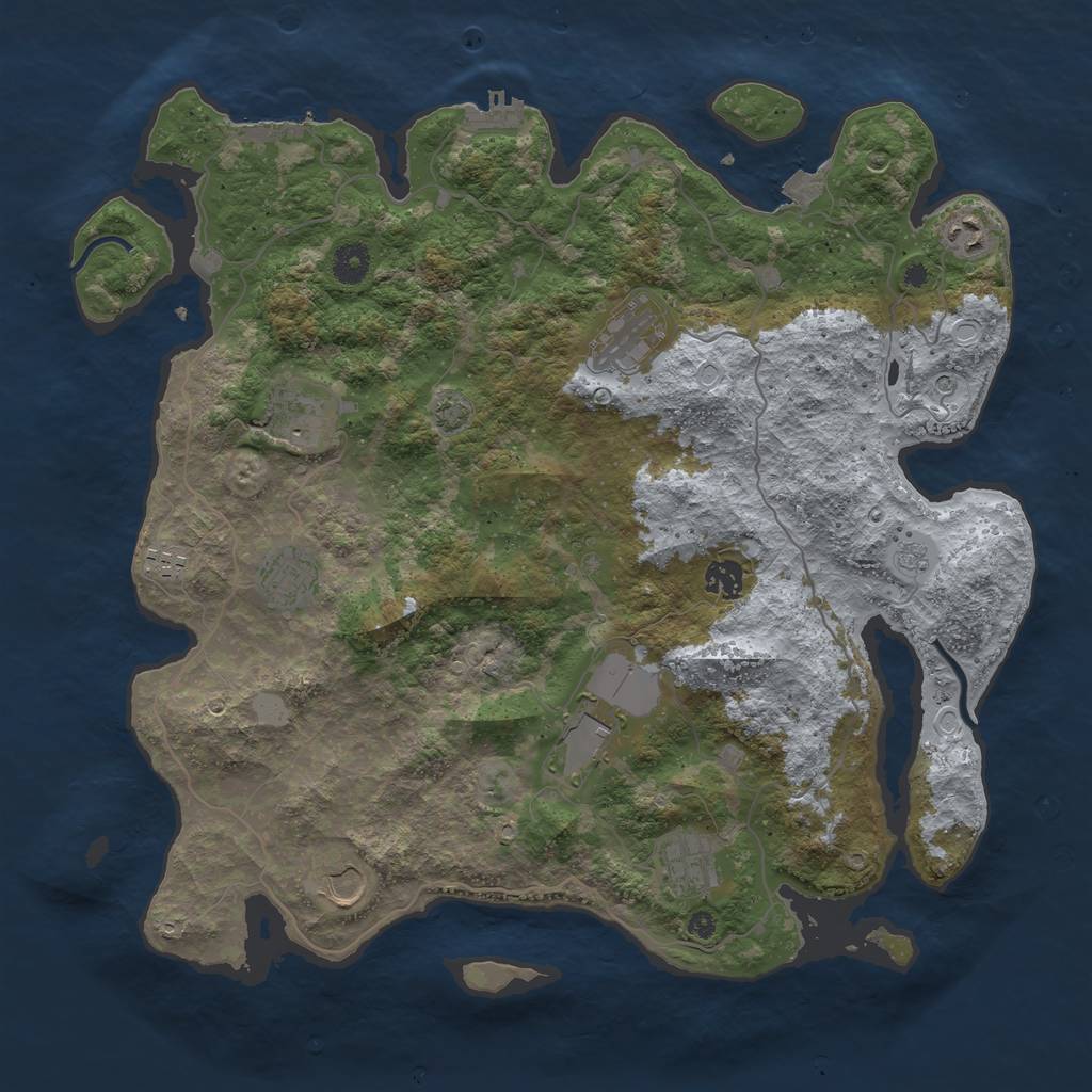 Rust Map: Procedural Map, Size: 4100, Seed: 17126242, 17 Monuments