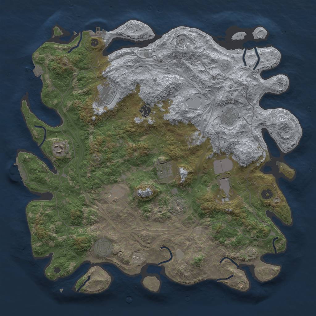 Rust Map: Procedural Map, Size: 4250, Seed: 10399468, 17 Monuments