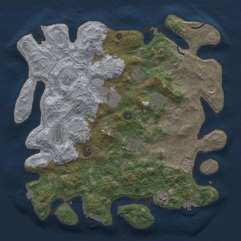 Rust Map: Procedural Map, Size: 4100, Seed: 41514756, 18 Monuments