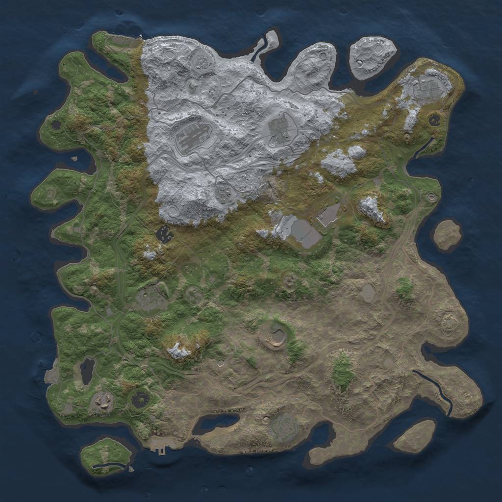 Rust Map: Procedural Map, Size: 4400, Seed: 10839171, 18 Monuments