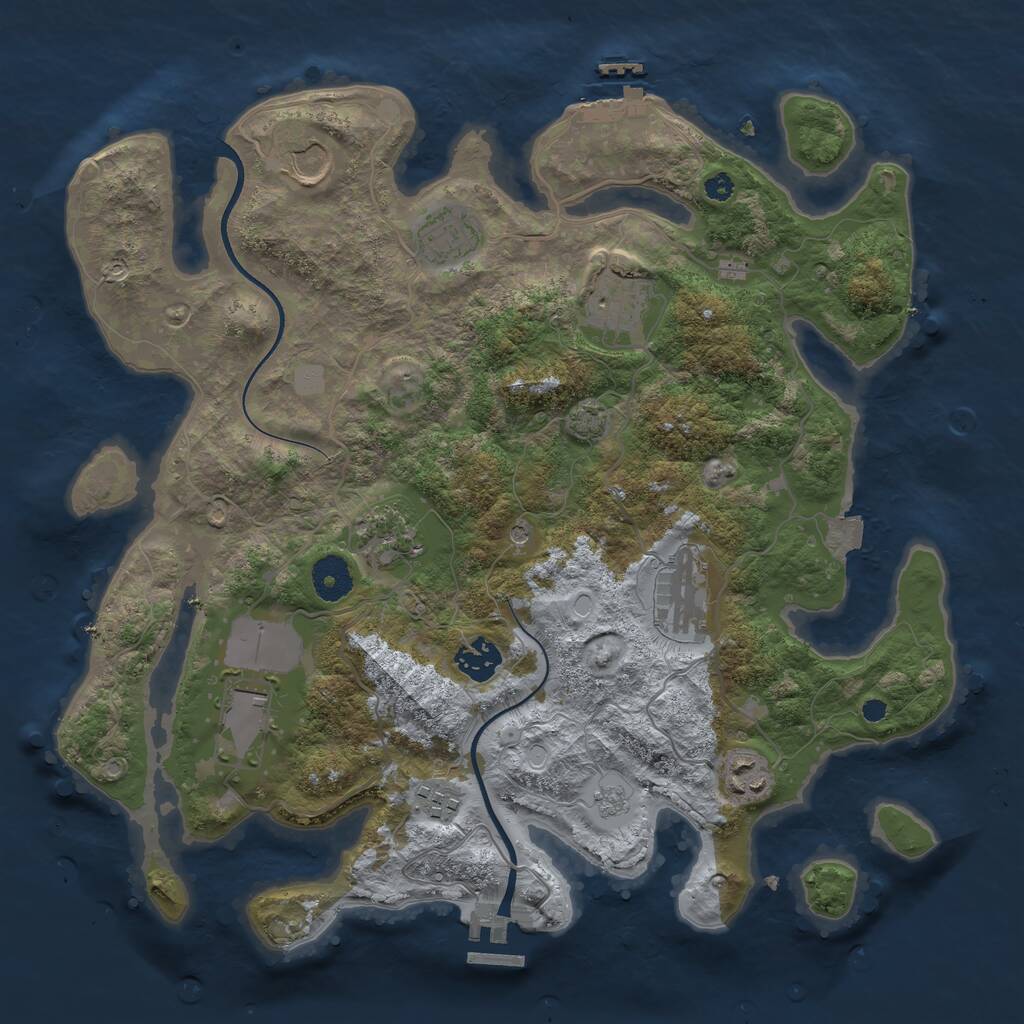 Rust Map: Procedural Map, Size: 3600, Seed: 59364623, 15 Monuments