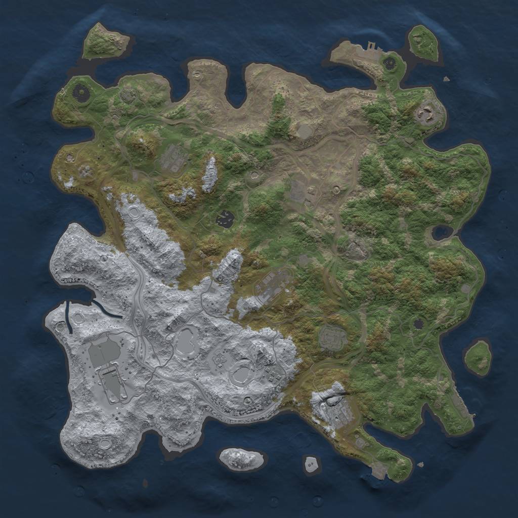 Rust Map: Procedural Map, Size: 4400, Seed: 98254922, 17 Monuments
