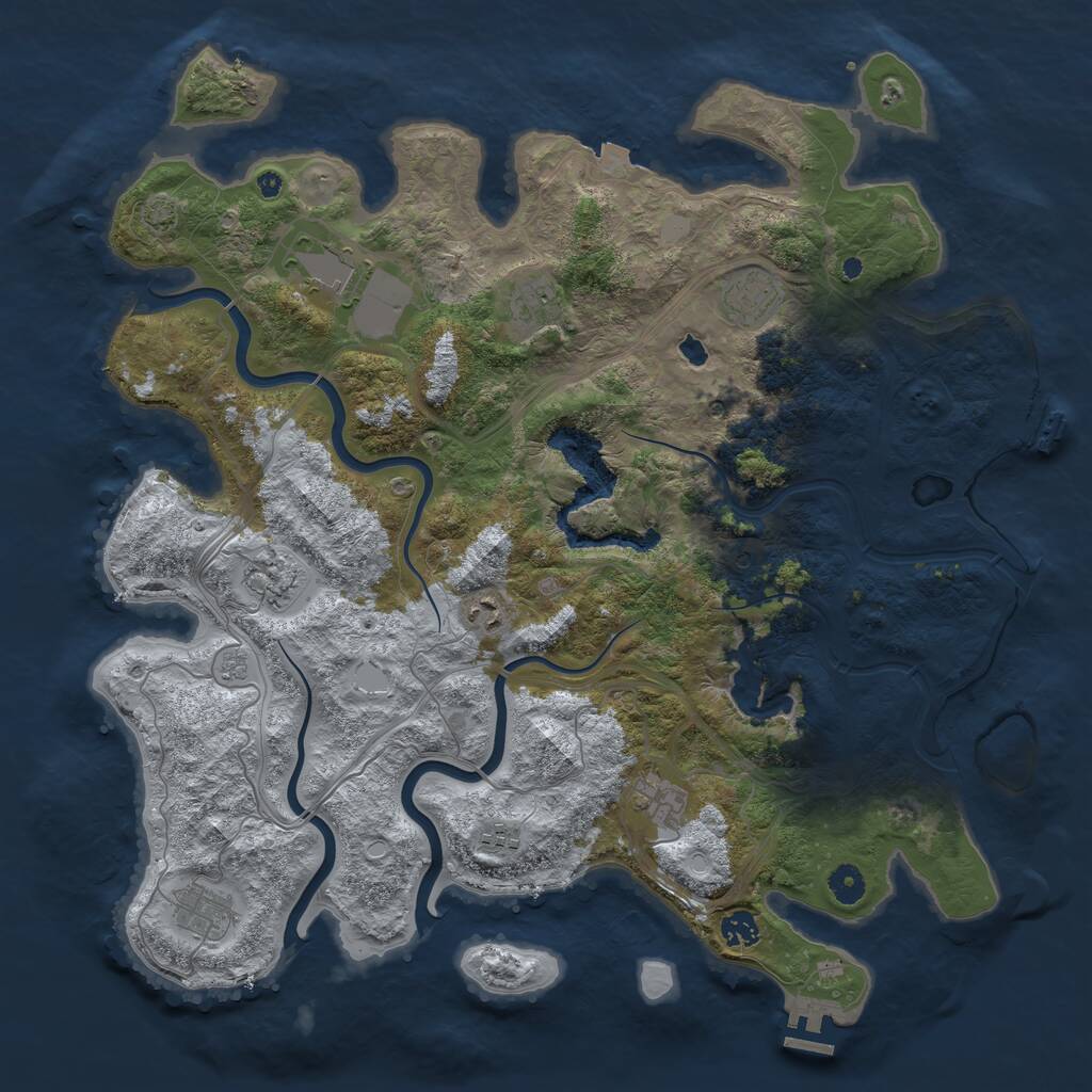 Rust Map: Procedural Map, Size: 4400, Seed: 98254922, 15 Monuments