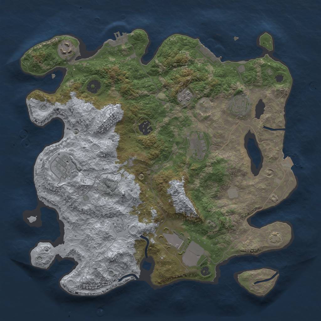 Rust Map: Procedural Map, Size: 3550, Seed: 9755788, 15 Monuments
