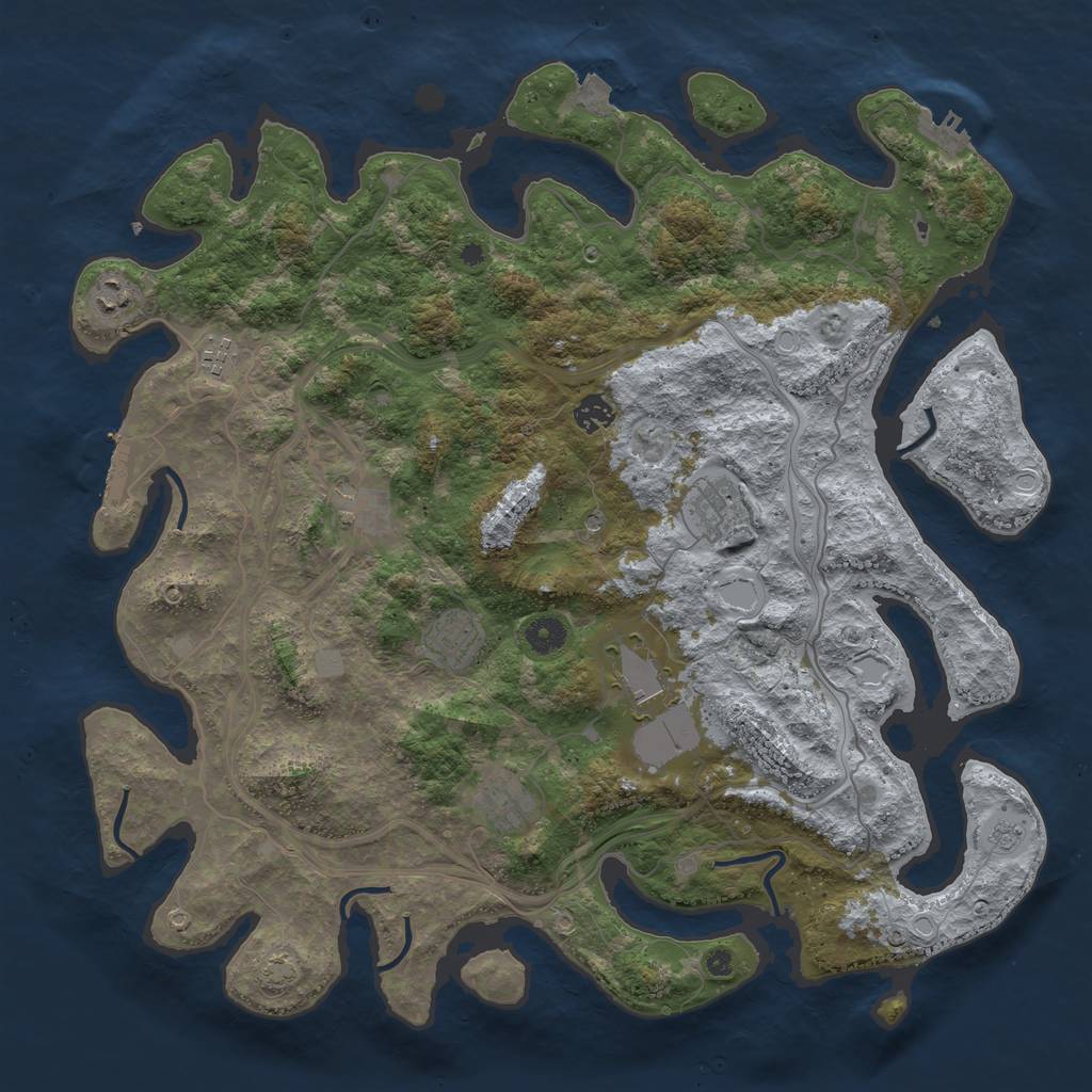Rust Map: Procedural Map, Size: 4300, Seed: 73230318, 16 Monuments