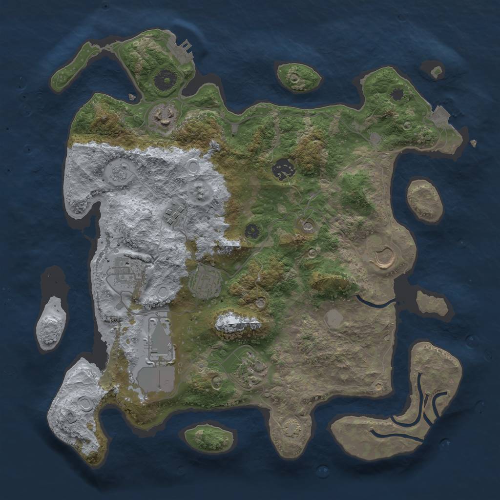 Rust Map: Procedural Map, Size: 3507, Seed: 5496252, 15 Monuments