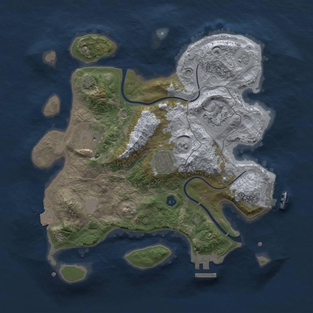 Rust Map: Procedural Map, Size: 3000, Seed: 7069483, 8 Monuments