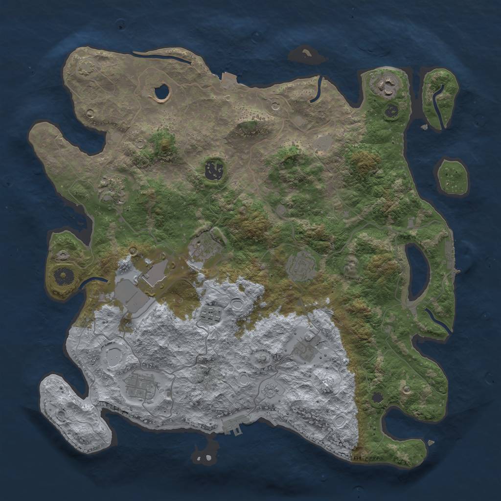Rust Map: Procedural Map, Size: 3900, Seed: 87179581, 18 Monuments